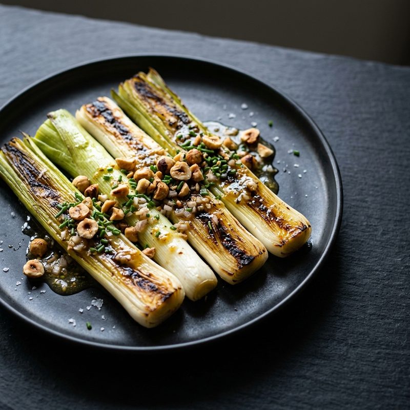 Charred Leeks with Vinaigrette