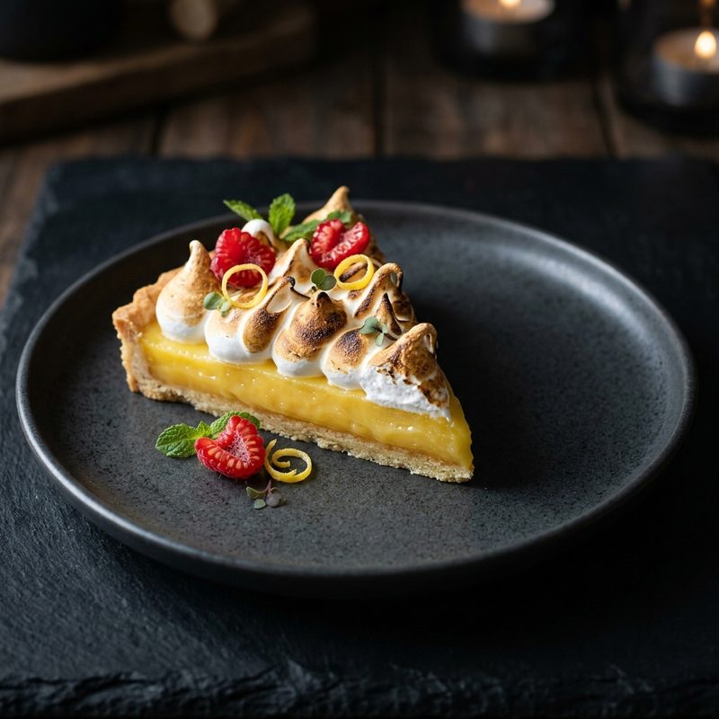 Lemon Tart with Torched Meringue
