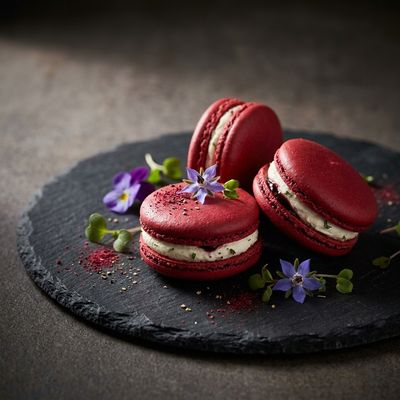 Beetroot and Goat Cheese Macaron