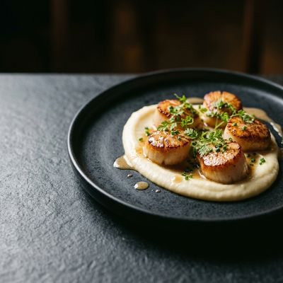 Hokkaido Scallop with Cauliflower Purée