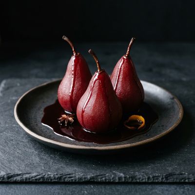 Poached Pear in Red Wine